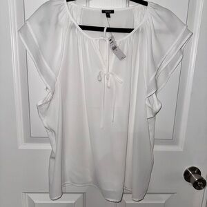 Express White Blouse with Tie-Front